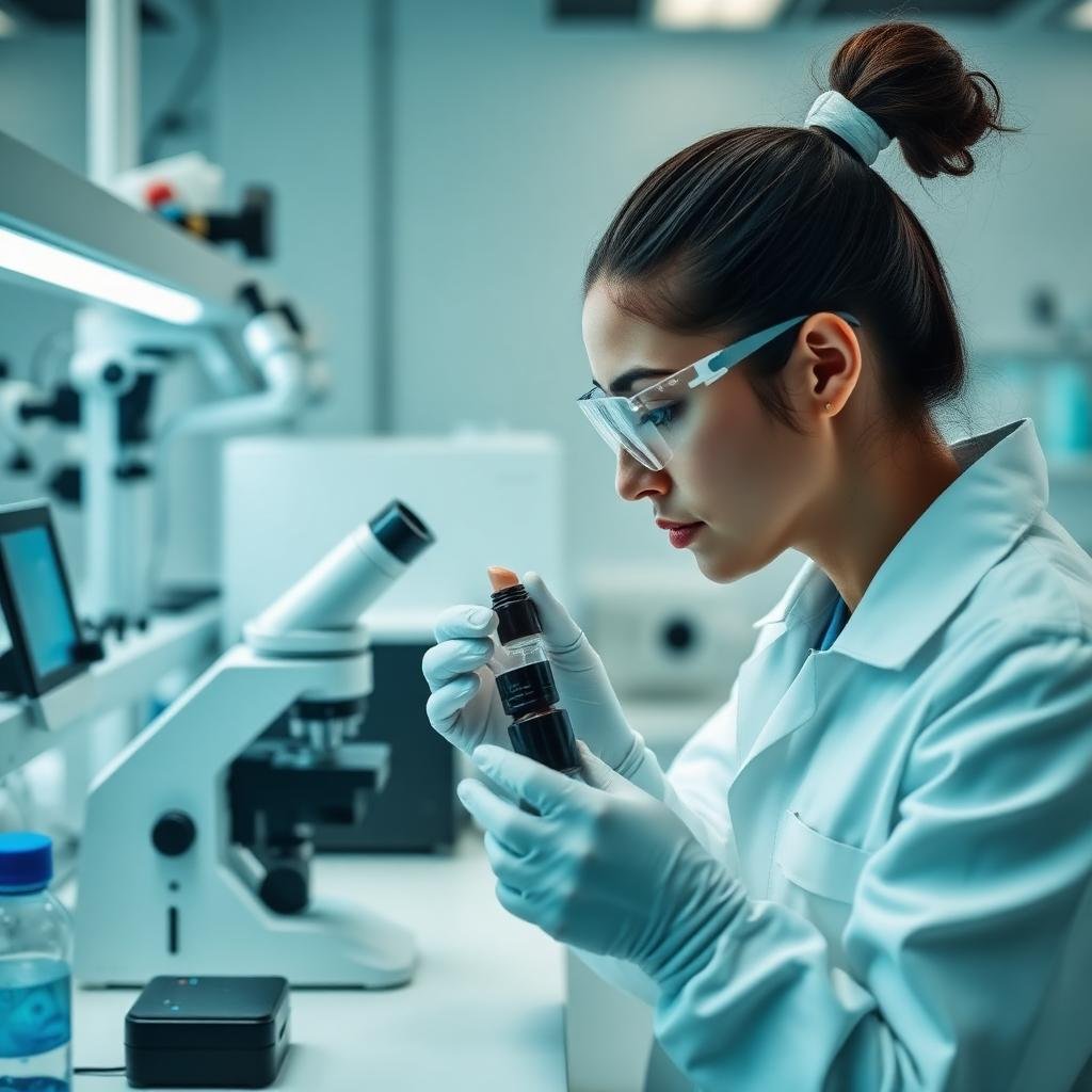 Analyst running quality control tests on finished cosmetic samples — Training engagement visual